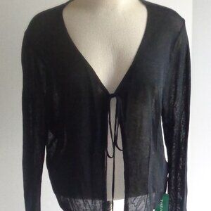 SHEIN Curve Crop Shrug Sheer Cover Up Black 2XL NEW NWT (P)